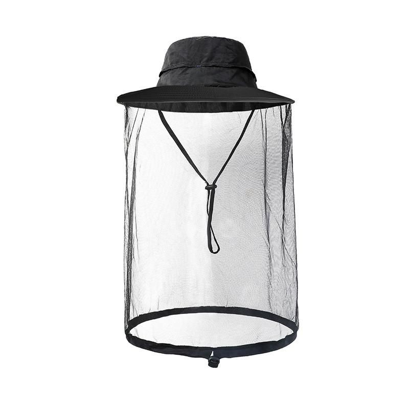 

Mountaineering Sun Protective Hat Baby Boy and Girl Summer Bucket Hat Mesh Anti Mosquito Fishing Hat UV Protection Sun Hat Black All yards