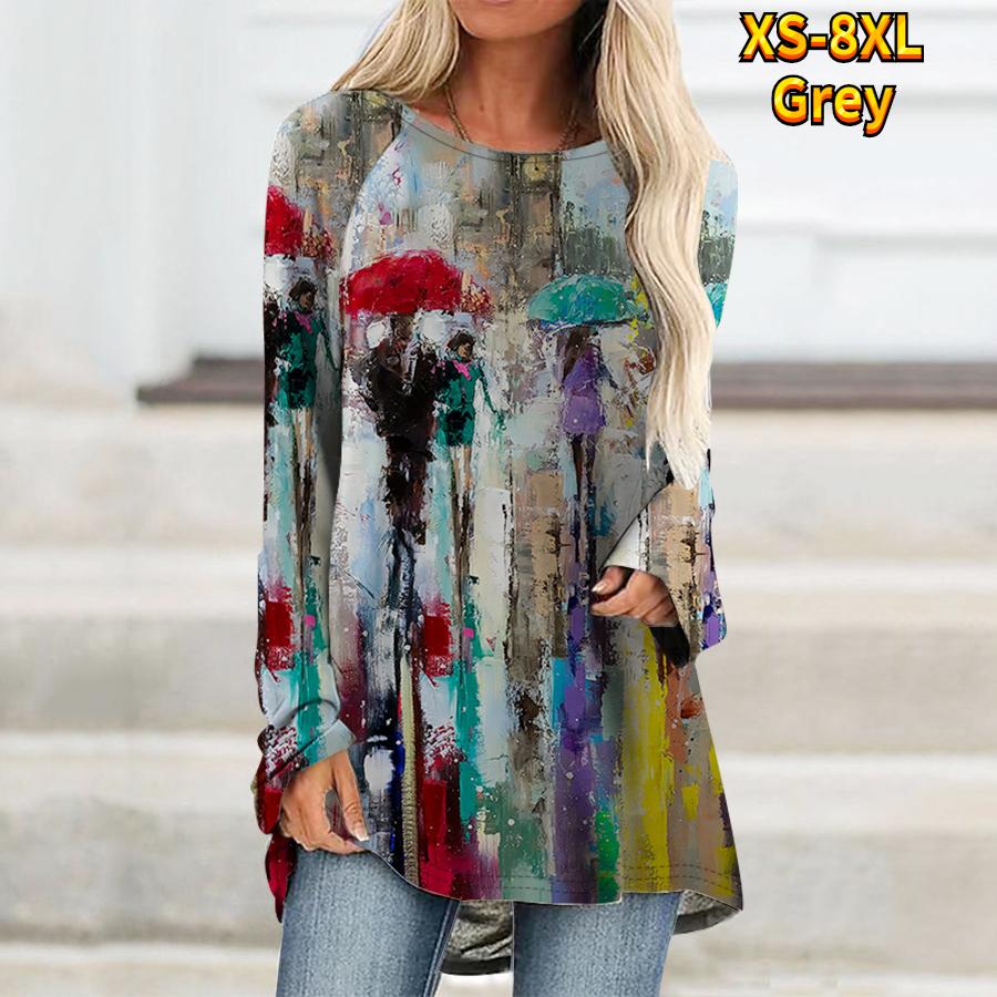 Женская футболка с абстрактным рисунком в полоску Футболки с принтом Женская модная — фото 19