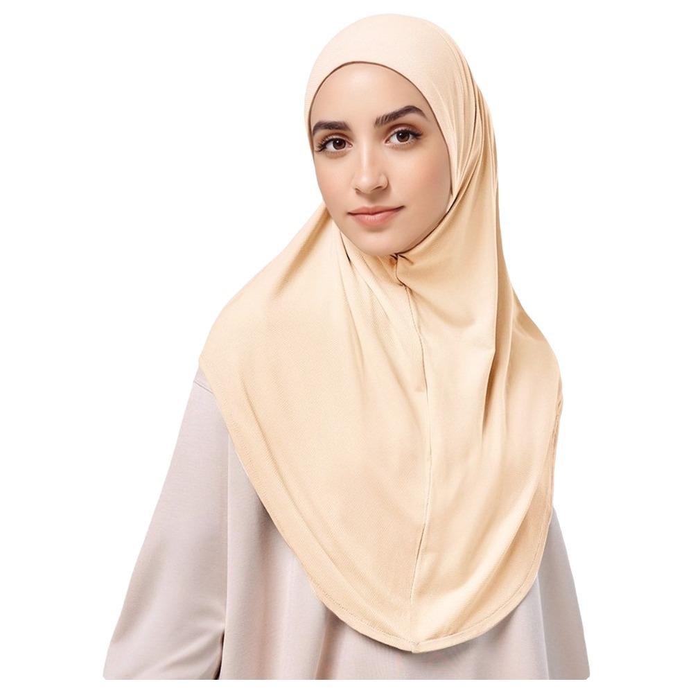 Atmungsaktiver Eid al-Fitr Langer Turban Verstellbarer Hijab Kopfwickel Elegantes Arabisches Damen Kopftuch Täglich