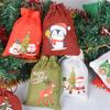 1 Stück Leinen Kordelzugbeutel Weihnachten Kinder Süßigkeiten Snack Verpackungsbeutel Jute Armband Schmuck Aufbewahrungsbeutel Weihnachtsdekoration