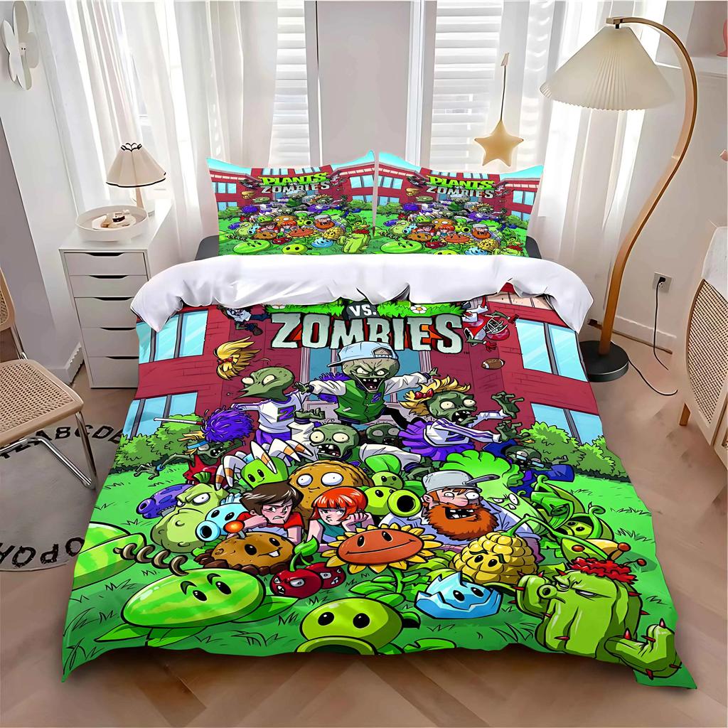 Comforter Bedding Set Adult Boy Girl Bedroom Decoration Children Gift Single Double Large Size P-Plants-Vs-Zombie