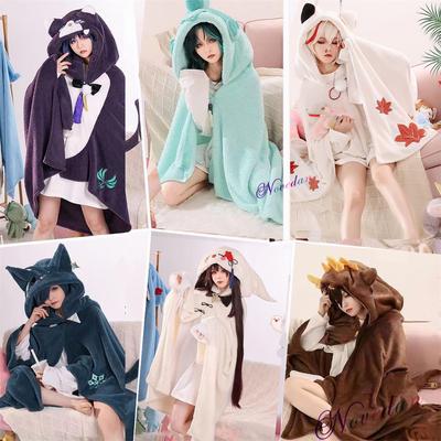 Genshin Impact Xiao Hutao Duch Poutník Cestovatel Kazuha Cosplay Deku Plášť Plášť Vtipné Fleecové Pyžamo Anime Kostým Mikina