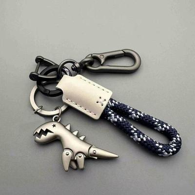 Motorcycle Decoration Accessories And Car Keychain Single Leather Woven Rope Metal Keychain Handbag Pendant Small Gift 1Pc