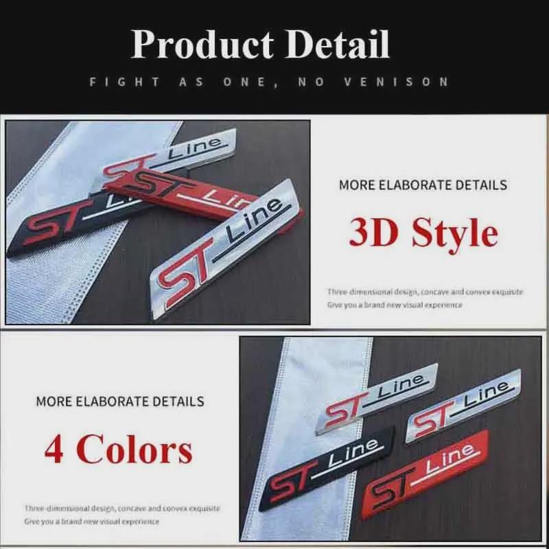 Metal ST Line Sticker Car Fender Emblem For Foc-us Mk4 MK3 4 EDGE Fiesta Ecosport Mond-eo MK5 ST Line Logo Accessories