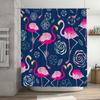 Pink Flamingo Shower Curtain Fabric Print Decorative Waterproof Bath Set for Home Bathroom Accessories Nautical Blue White Flora