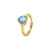Natural crystal stone love ring women's s925 silver brushed ring light luxury garnet topaz gift for girlfriend