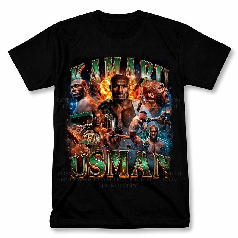 Karamu Usman UFC Graphic T shirt Vintage Bootleg Style MMA Tee S