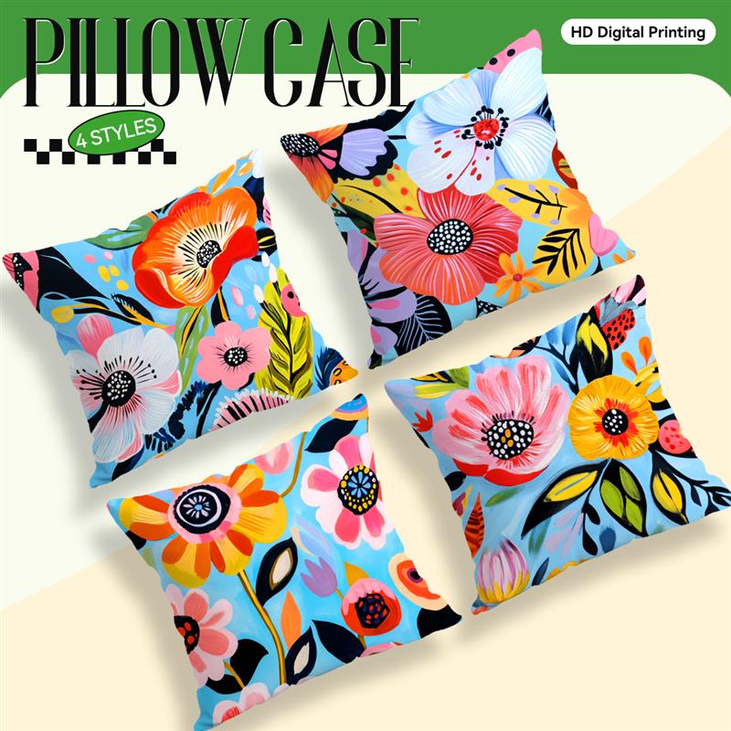 Federa per Cuscino Fiore Colorato Giungla Tropicale Copricuscino Decorativo Pianta Astratta Arredamento Casa Cuscini Divano Letto Cojin