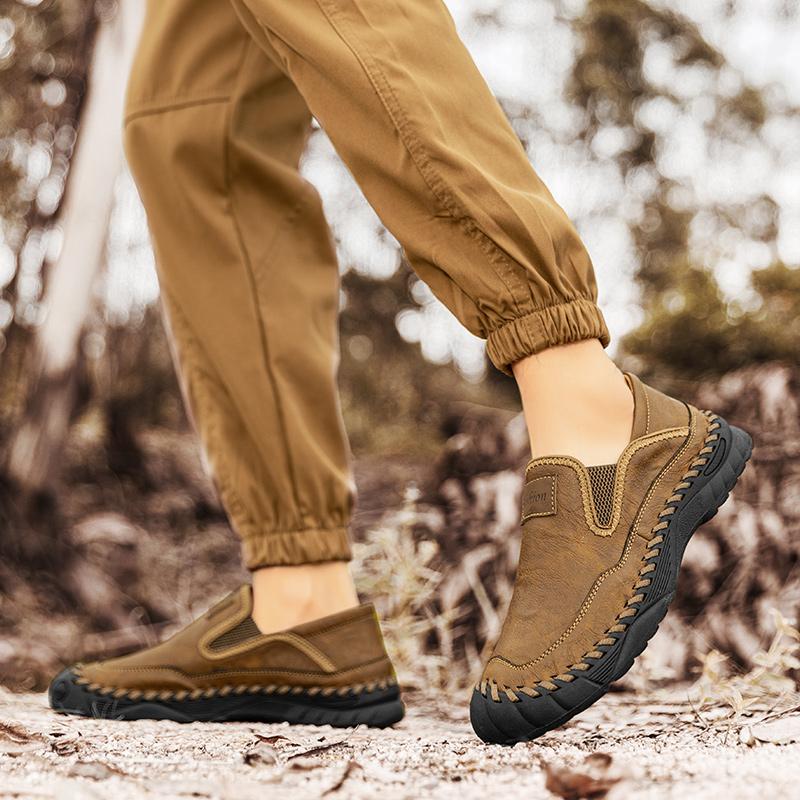 38-48 Spring/Autumn Men's Handmade Retro Leisure Shoes Large Size  Casual Shoes Leather Rubber Bottom Handmade Car Men's Leather  Boots