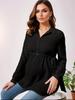 2022 Solid Color V-Neck Long-Sleeved Maternity Top