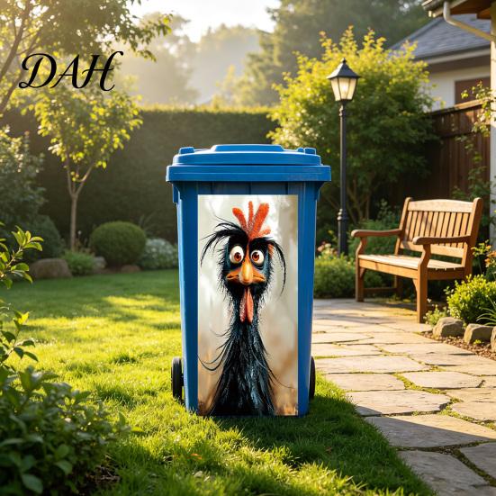Easy Application Decals Fun Animal Trash Can Stickers, Self?Adhesive Bin for Outdoor Creative Covers Garbage Can, Mailbox Storage Box Yard