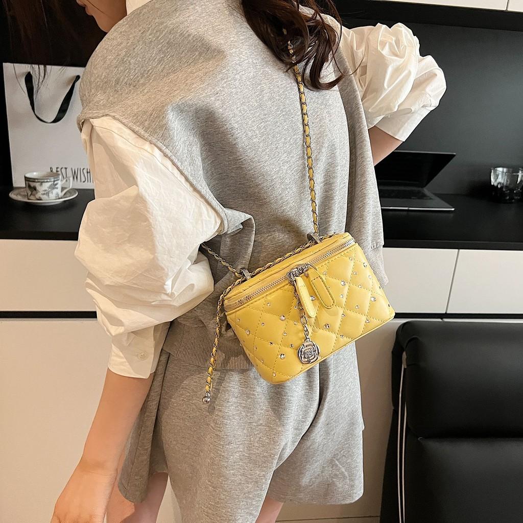IELGY Diamond Chain Diamond Small Square Bag All-Match Shoulder Messenger Bag