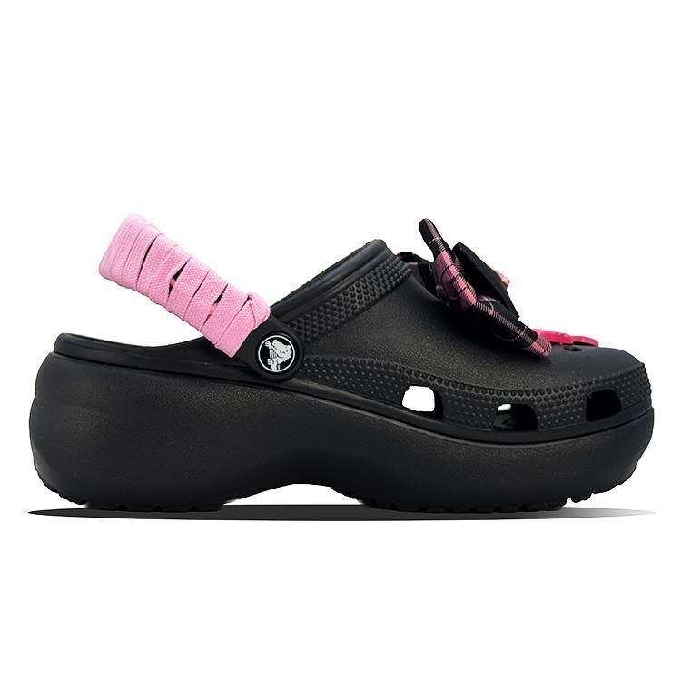 Crocs Classic Platform Clog EVA Seven Seven Made French Baton Citywalk Slack Clean Fit Retro Hole Shoes Women's Black Pink