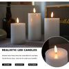 White Flameless Pillar Candles, Battery Operated Wax Candles with Remote, Flat Top Flickering Flameless Candles, LED Candles for Home, Wedding, Party