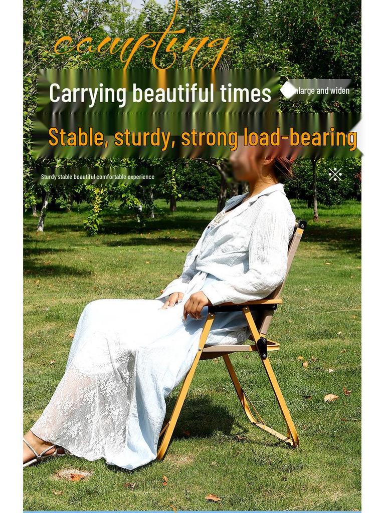 Aluminum Alloy Kermit Folding Chair with Reinforced Backrest - Portable for Outdoor Camping