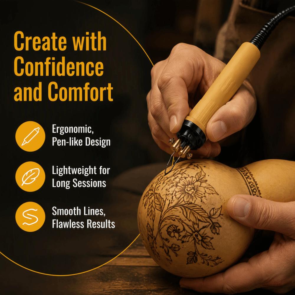 Anti-slip Grip Electric Soldering Iron Lightweight Pyrography Tool For Woodworking