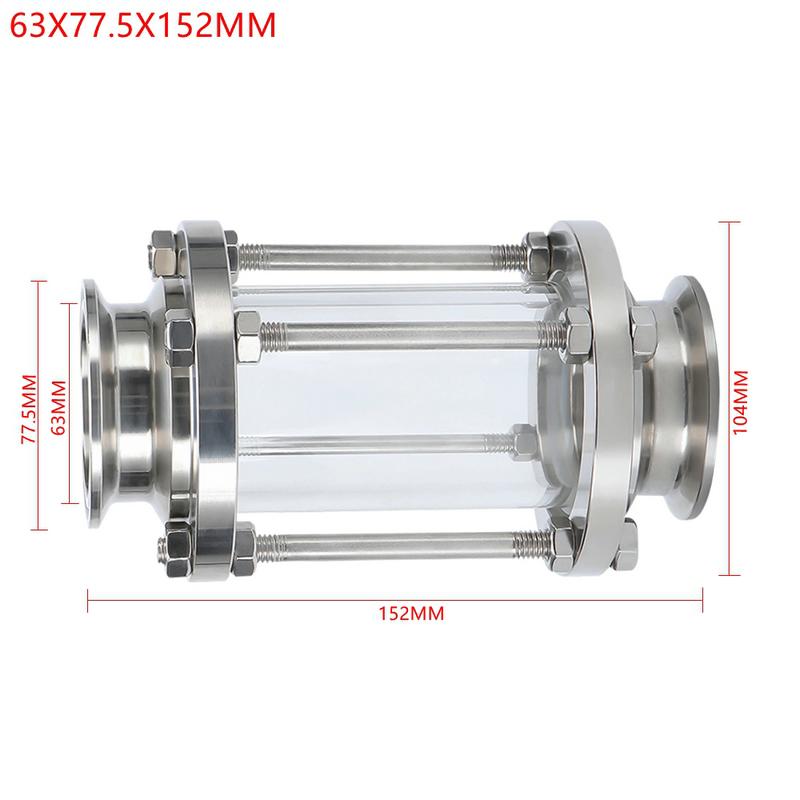 Inline-Schauglas 304 Edelstahl Mit Tri Clamp Anschluss Sanitär-Durchflussschauglas Durchflussrohr Außendurchmesser 19MM-89MM Tri Clamp Typ