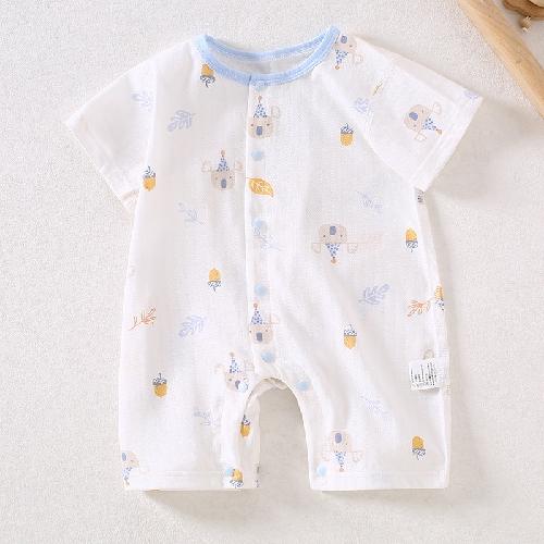 Tute in Cotone Traspirante per Neonati Tuta Estiva a Manica Corta per Neonato Bambino Bambina Tutine Morbide Monopezzo
