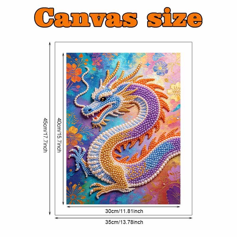 Pearl Painting 5D DIY Colorful Chinese Dragon Gemstone Art Diamond Painting Kit for Adults/Beginners Gift Ideas Home Decor Wall Art Craft