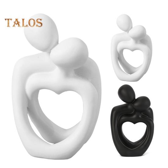 Sculpture de couple minimaliste en résine, statue d'amoureux enlacés, statue de bureau abstraite de couple pour la décoration de la maison, cadeau d'anniversaire de Saint-Valentin