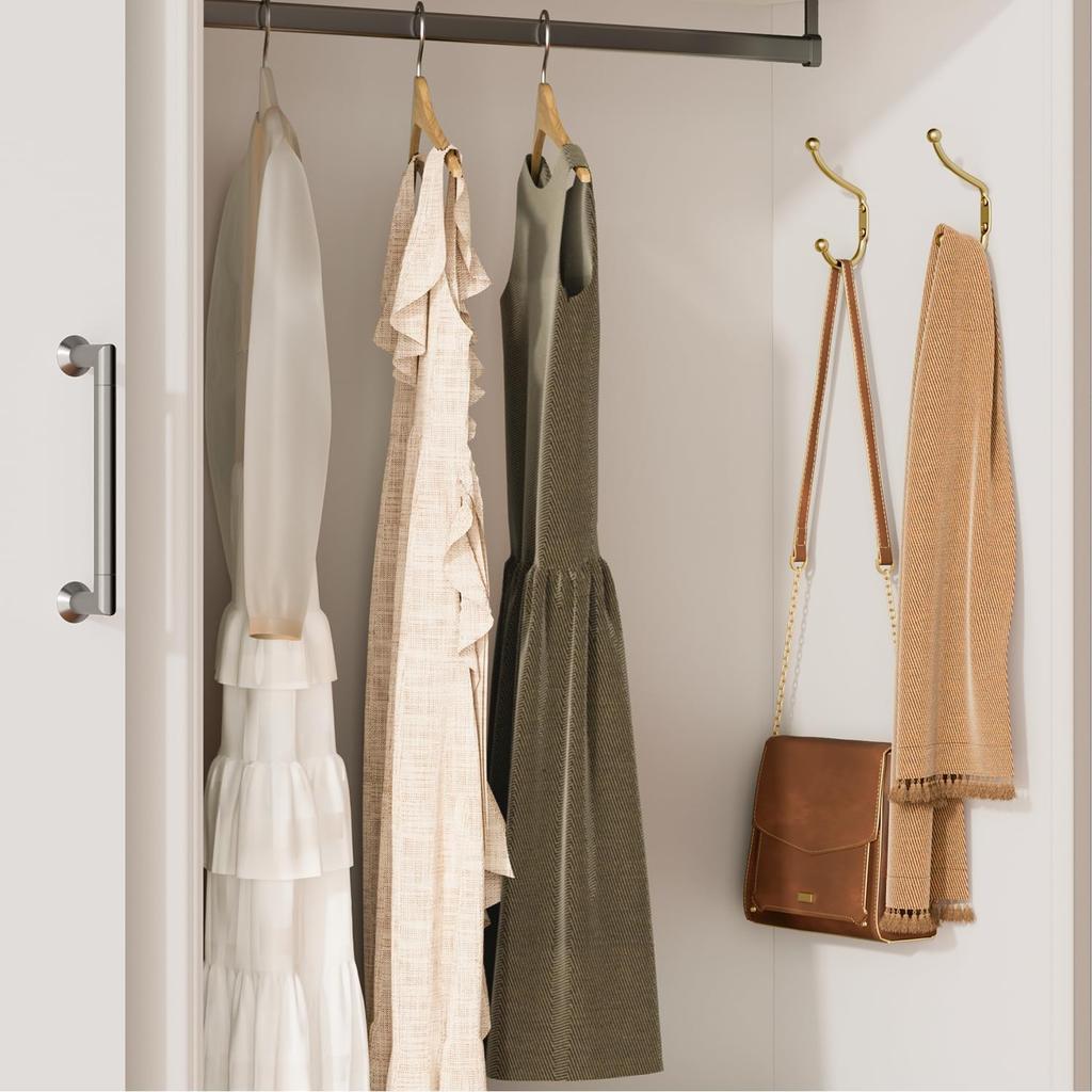 Gold Coat Hooks Wall Mount - Wall Hooks for Hanging, Heavy Duty Hooks, Mudroom Hooks, Metal Hooks for Hanging Clothes, Towels, Hats, Keys, Coats,4