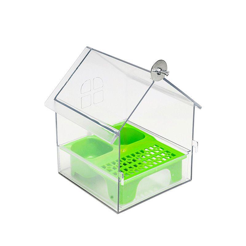 High-Quality Transparent Visible Bird Roof Feeder with Easy-to-Clean Pull-Out Drawer - Acrylic Roof Feeder