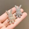 Nouvelles Broches Lapin Brillantes Incrustées de Strass Pour Femmes Mode Broche Cristal Perle Pins Bijoux Fête Mariage Cadeaux Accessoires