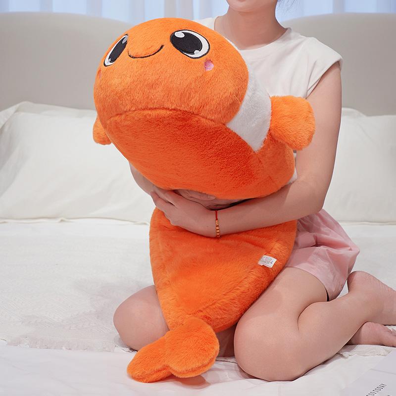 40-100CM Kawaii Cartoon Simulation Anime Clown Fish Stuffed Animal Plush Toy Children's Clown Fish Pillow Handsome Soothing Doll