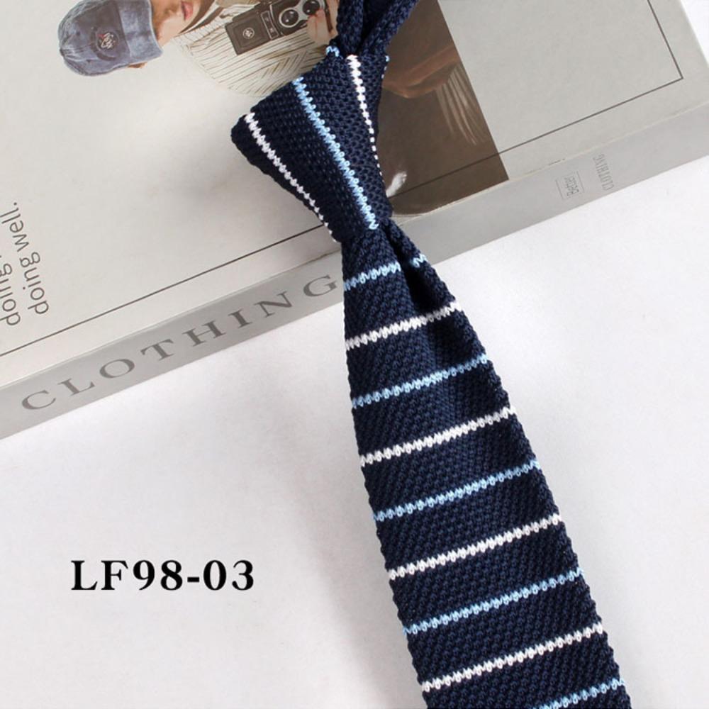 Mode Rétro Chemises à Cravates Tricotées Rayées Accessoires Cravates de Costume Cravate Tricotée Étroite Cravate Décontractée Pour Hommes