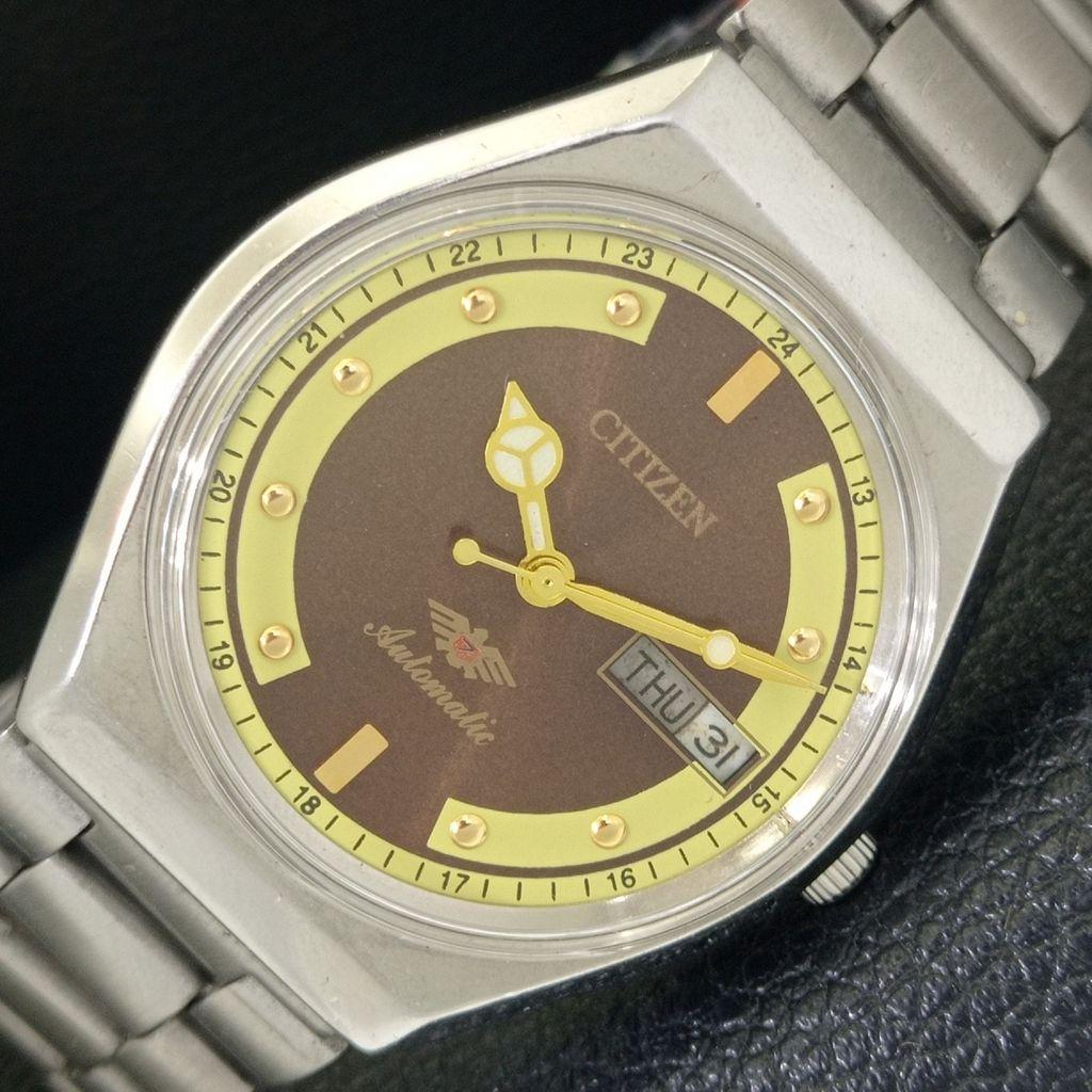 

ПОДЛИННЫЕ ВИНТАЖНЫЕ ЧАСЫ CITIZEN 8200 АВТОМАТИЧЕСКИЕ ЯПОНСКИЕ МУЖСКИЕ ЧАСЫ С КОРИЧНЕВЫМ ЦИФЕРБЛАТОМ a702772-1 R210-a702772