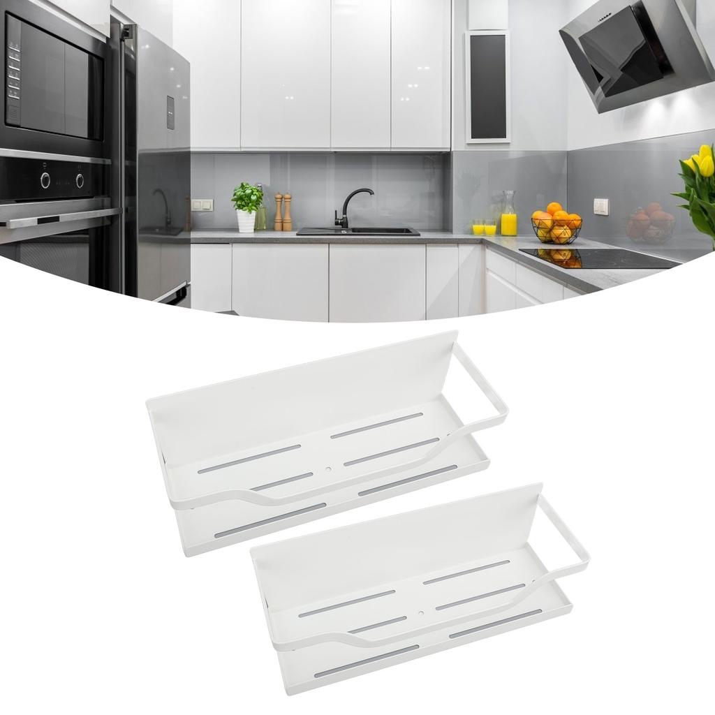 2PCS Magnetic Spice Rack for Refrigerator Carbon Steel Space Saving Spice   Magnetic Shelf for Kitchen Jars Seasoning Bottles