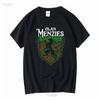 Clan Menzies Scottish Tartan Lion Rampant T Shirt Crest Last Name Surname Womens Long or Short Sleeves Vintage Washed Graphic