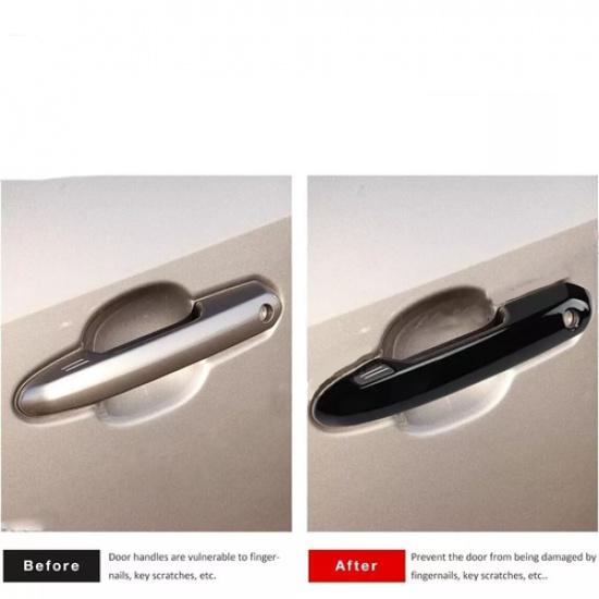 Bright Black Car Door Handles Cover Trim 4pcs For Toyota RAV4 -2024 2025