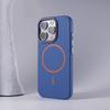 Magnetic Thin Ring iPhone 15/16 Pro Max Color Block Lens Frame Case - Skin-Friendly Protective Design