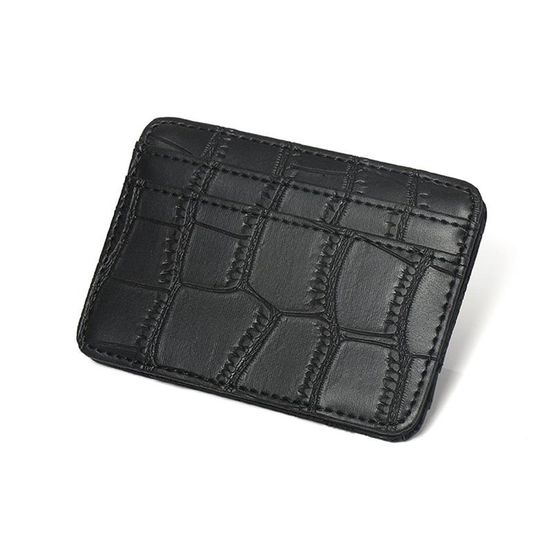 Quality Leather Magic Wallets Fashion Small Men Money Clips Card Purse Thin Cash Holder 3 Colors