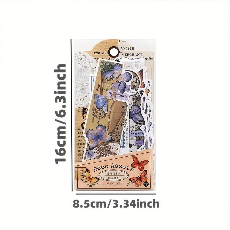 Vintage Creative Botanical Butterfly Flower Stickers for DIY Decorative Stickers (No Backing)