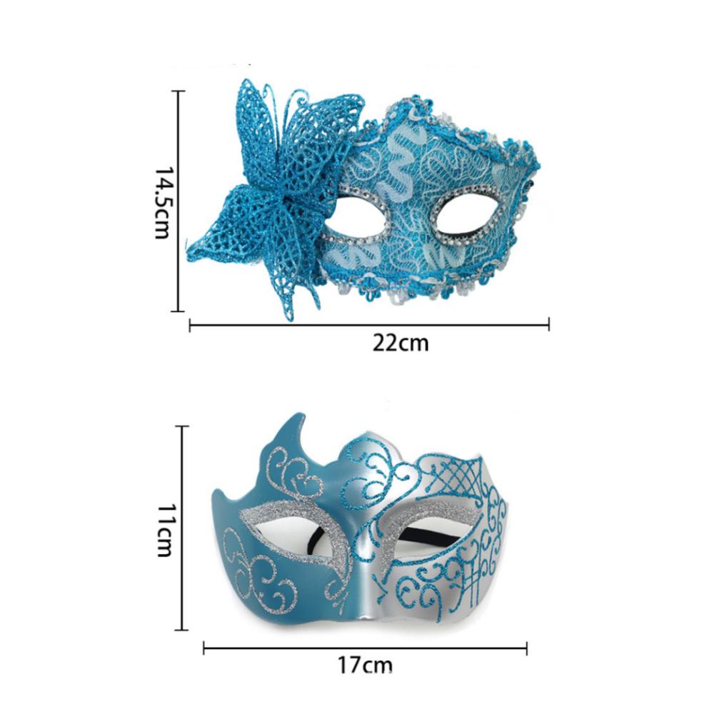 Elegant Lace Masquerade Party Mask Set Butterfly Painted Couples Masks Half Face Masks for Women Men Dress Carnival Prom