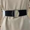 Elegant Black Women's Belt With Stylish Round Buckle For Dresses And Sweaters