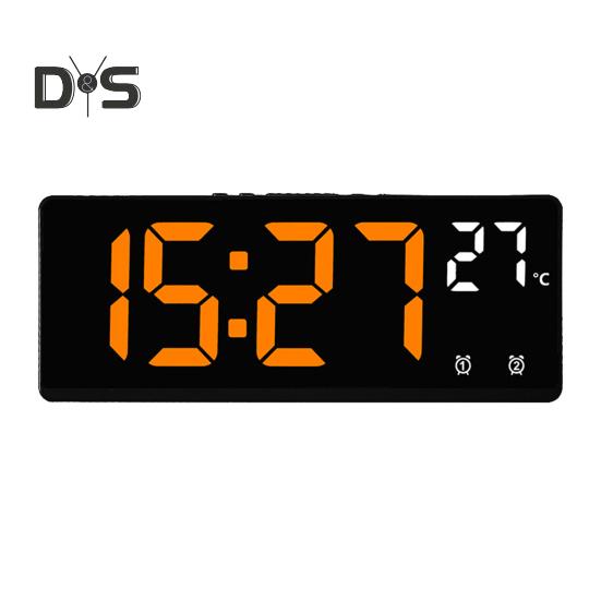 

Цифровой будильник с двумя настраиваемыми будильниками, приподнятыми кнопками для дремоты, 5-ступенчатой регулировкой яркости, USB-портом, прикроватными часами оранжевый