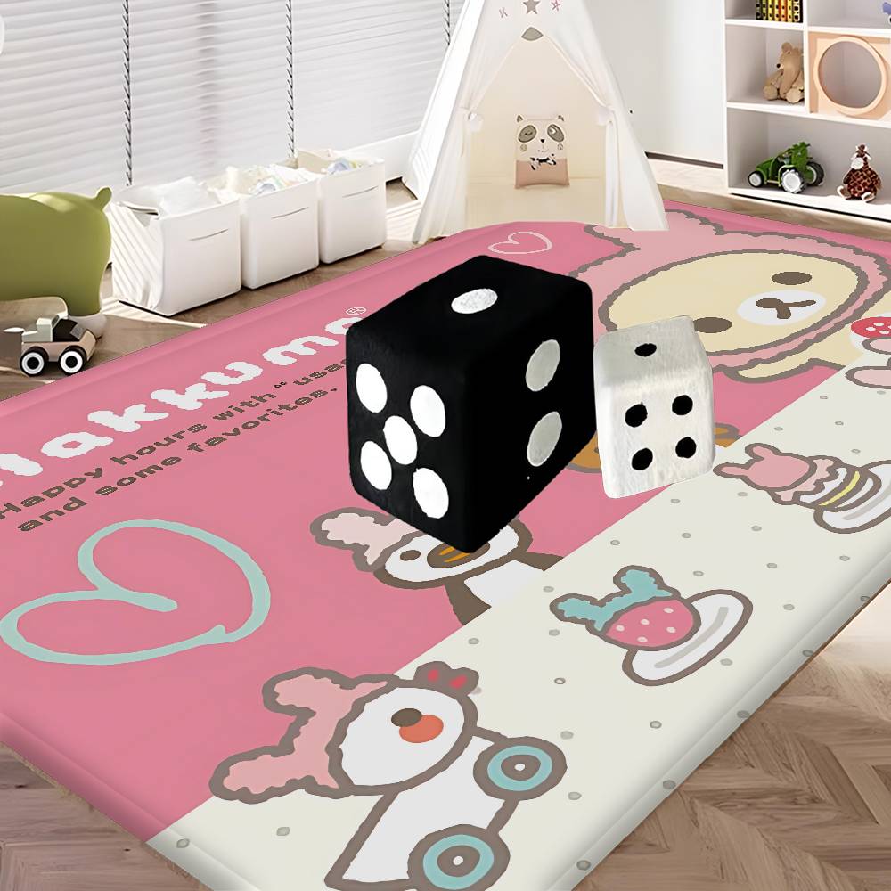 Kawaii Rilakkuma Bear Door Mat Nordic Style Bedroom Living Room Doormat Home Balcony Anti-Slip Alfombra