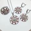 2025 Trendy Hot Round Micro Diamond Women's Multi Color Three Piece Jewelry