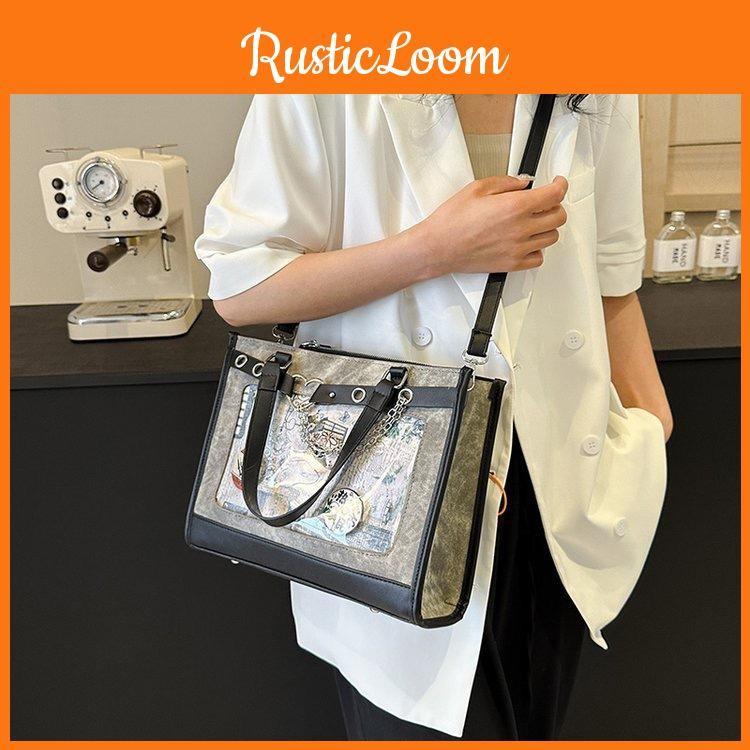Large Capacity Minimalist Handbag Zipper Pocket Adjustable Straps Teens Travel