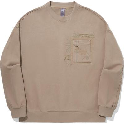 Li Ning X Jackie Chan Kollaboration Kung Fu Serie Einfarbig Locker Geschnitten Rundhals Pullover Lässiges Langarm Sweatshirt Herren Sweatshirt AWDUB17-2