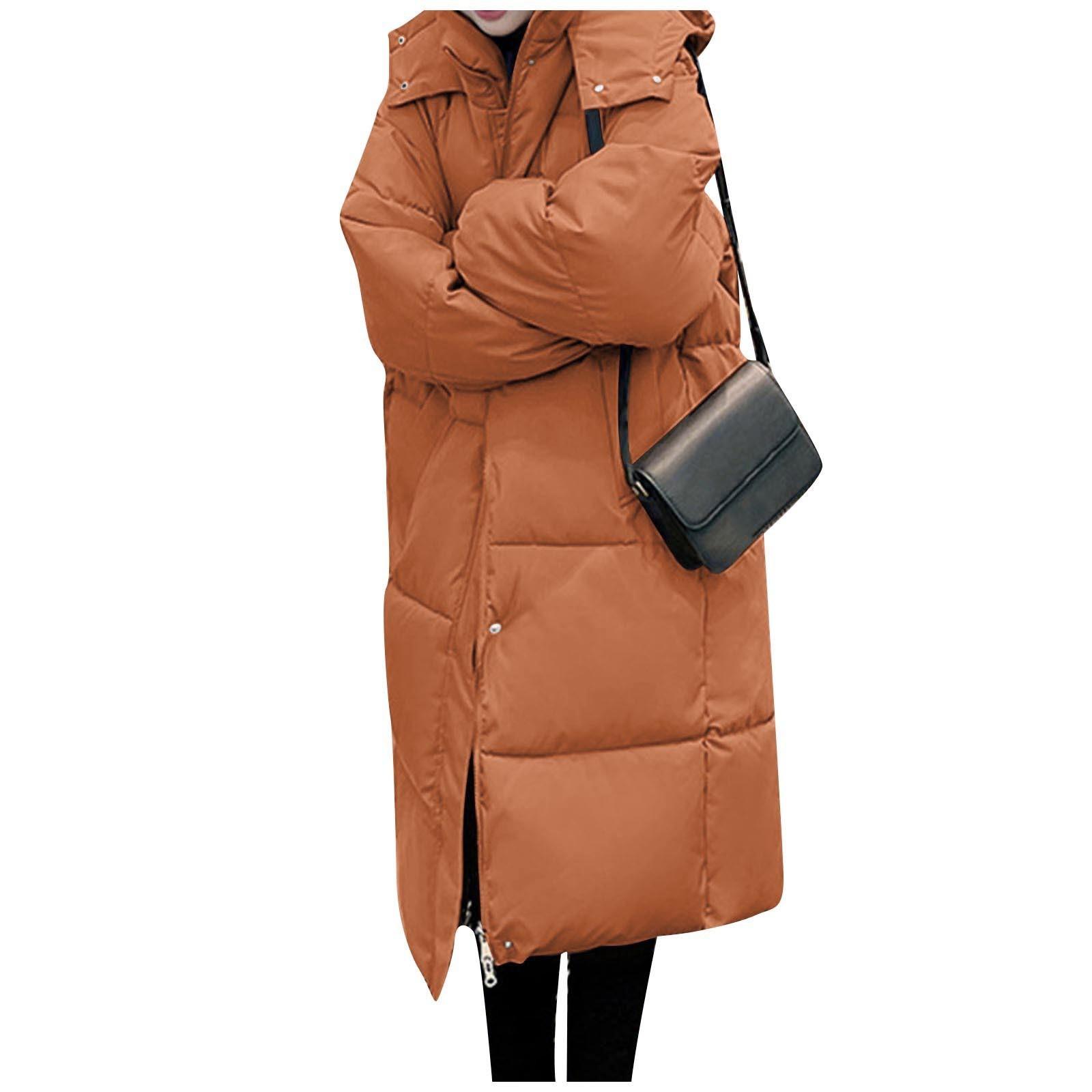 

Женская модная повседневная однотонная хлопковая куртка с капюшоном средней длины и длинными рукавами на молнии и пуговицах