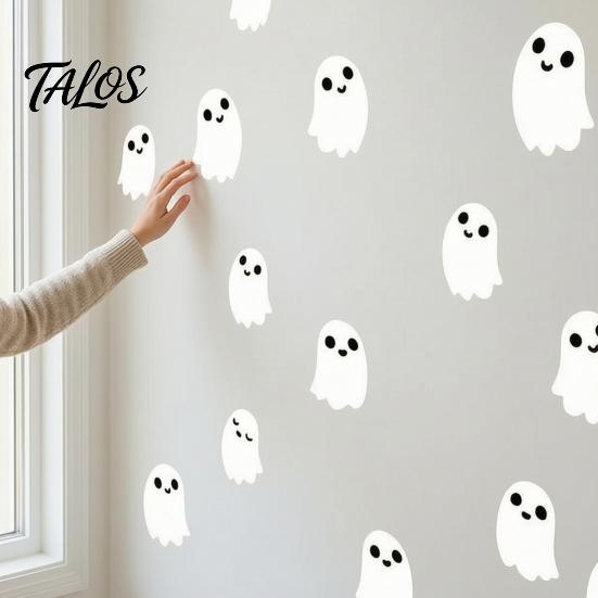 Creative Indoor Outdoor Wall Art Halloween Glow-in-the-Dark Stickers, Cute Cartoon Pumpkin Ghost Decals, Waterproof Glow in The Dark Stickers