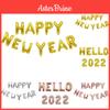 Elegant Gold Happy New Year 2022 Balloons Set For Festive Home Decorations