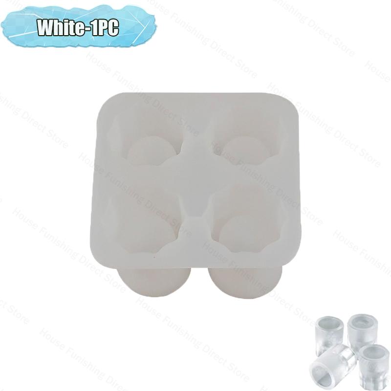4 Cup Shape Silicone Ice Cube Mold Tray Summer Bar Party DIY Cold Drink Ice Compartment Mold Ice Cup Ice Cube Tray Kitchen Tool