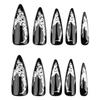 Dark Spicy Girl Long Pointed False Nails - Hot Silver Wearable Manicure