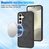 CSJ-P3 For Samsung Galaxy S24 Case Compatible with MagSafe PC+TPU+Leather Back Cover