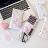 1Pc Fashion Floral Bow Snap Pen Bag Student Stationery Girl Portable Glasses Storage Bag Large Capacity Travel Makeup Bag Gifts